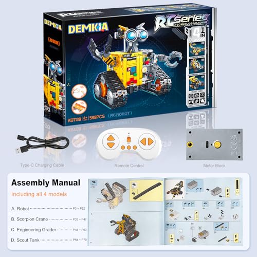 Robot Building Kit for Kids and Adults, 4-in-1 Rechargeable RC Robotics Kit with Remote & App Control, STEM Coding Toys & Science Projects, Birthday Gifts for Boys Ages 8-12+ (588 Pcs) - Image 7