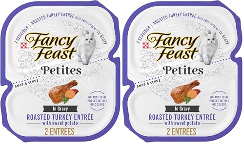 Fancy Feast Purina Petites with Roasted Turkey Entrée with Sweet Potato in Gravy Gourmet Wet Cat Food - 2.8 oz. Tubs,(Pack of 24) - image 1