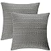 PHF Waffle Weave Euro Sham Cover 26" X 26" for Winter 100% Cotton Throw Pillow Cover Pack of 2 Dark Grey