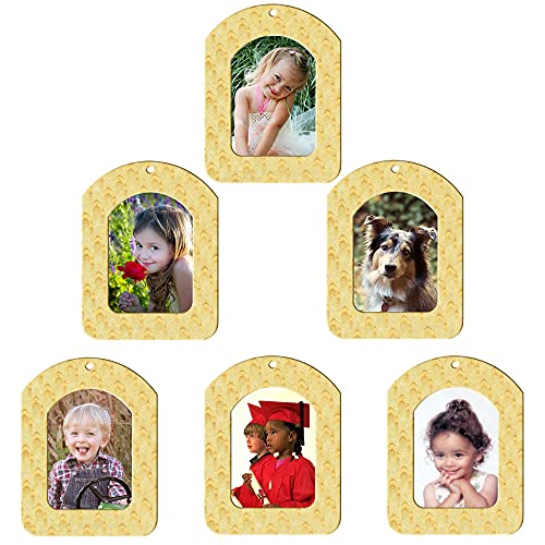 The Original Mini Iridescent Photo Christmas Ornaments, Magnetic Easy-Load Picture Frame Ornament, Includes Photo Protectors Plus Hooks For Hanging, Vertical, 6-Pack #TOP14
