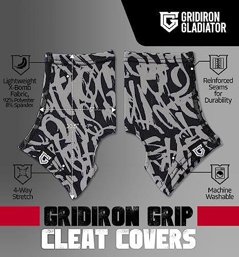 Gridiron Gladiator Cleat Covers - Football Spats - Football Cleat Cover - Cleat Spats for Soccer, Baseball & Softball