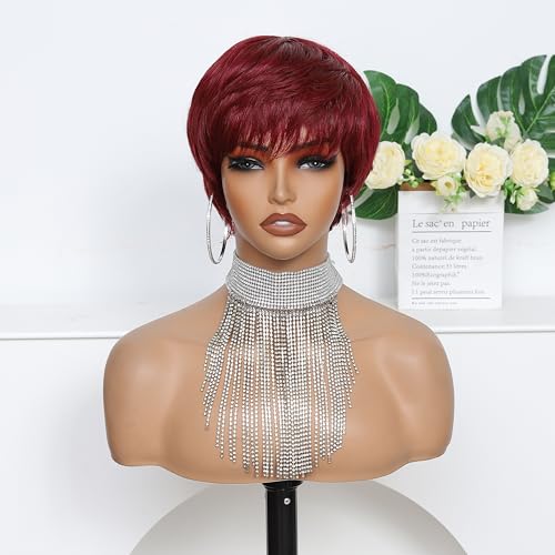 beauty proya Short Pixie Cut Human Hair Wig For Black