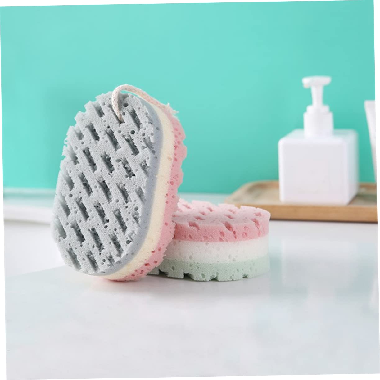 Beaupretty 12piezas Esponjas Exfoliantes Para De Doble Cara Limpieza Profunda y Exfoliación Para Baño Casa Resistentes y