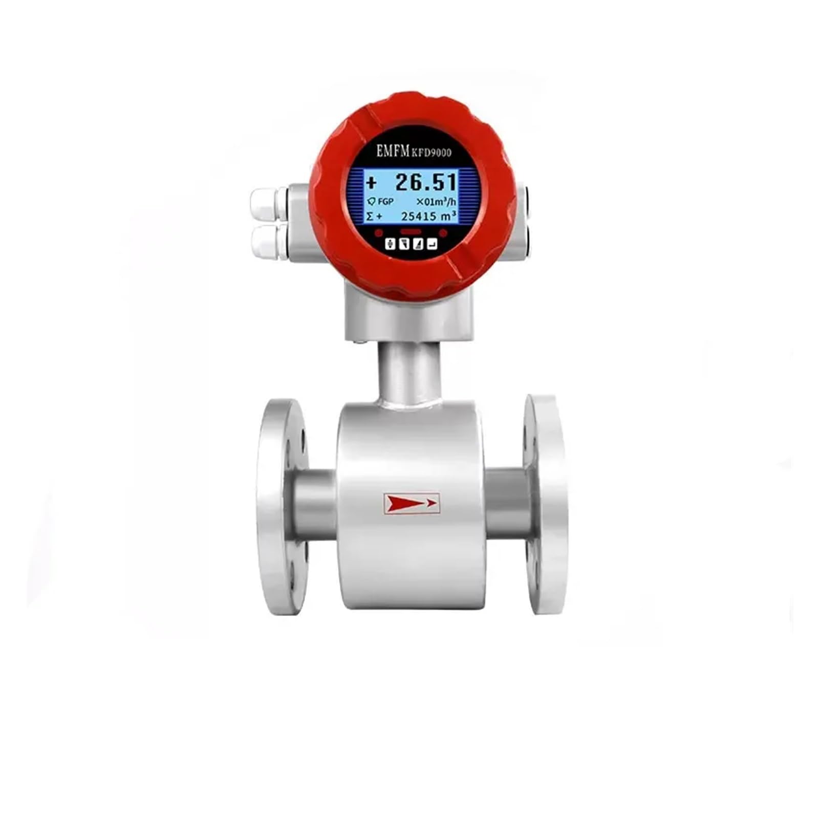 KSZHZYMGX Salt Solution Electromagnetic Flowmeter 1.0% Accuracy Carbon Steel PTFE Lining Sewage Wastewater Water Liquid Flow Meter(DN25)