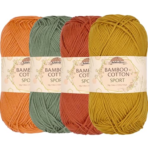 Image of JubileeYarn Bamboo Cotton Sport Yarn - 50g /Skein - Shades of Earth - 4 Skeins