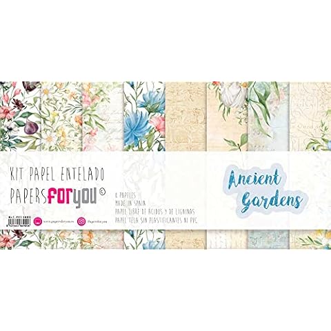 Papers For You - Kit de Papel de Tela para Scrapbooking y Manualidades "Ancient Gardens" Cover