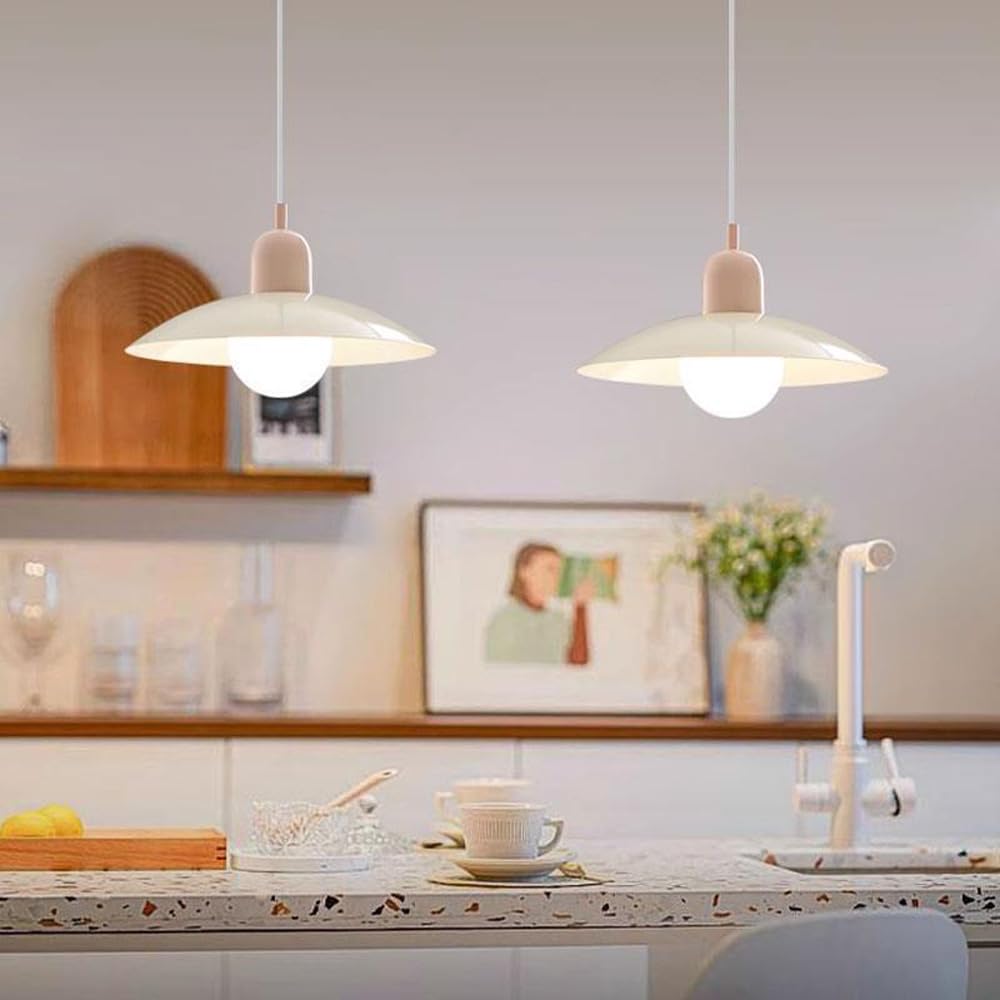 Wisząca lampa w stylu Mid Century Modern do stodoły Nordic Green Ceiling Lampa wisząca Metalowy klosz w kształcie miski Duży żyrandol w stylu rustykalnym do kuchni Wyspa Zlew Jadal