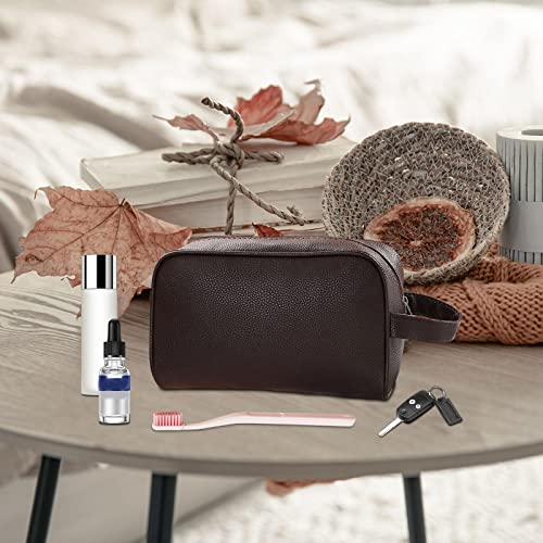 Almencla Necessaire de couro, couro PU, organizador de viagem, zíper, bolsa de armazenamento de maqu