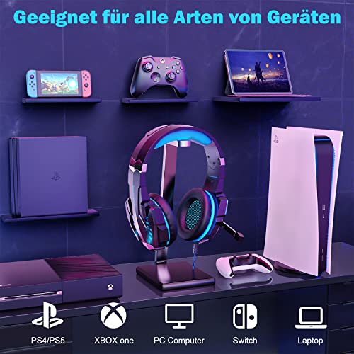 INSMART PS4 Headset, PS5 PC Gaming Headset Auch für Nintendo Switch, Xbox One & Laptop, 3.5mm Noise Cancelling Gaming Kopfhörer mit Mikrofon, Surround Sound System & Extra 3,5mm Y-Klinkenadapter - Image 3