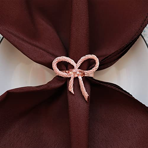 Nc Butterfly Napkin Rings, Rose Gold Bowknot Napkin Rings Set Of 6 For Wedding Decor And Family Dinner Banquet, Pink #TOP1