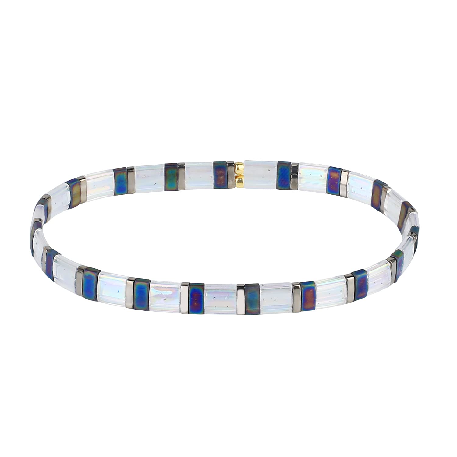 KELITCH Minimalistisch Damen Perlen Wrap Armband Natürliche