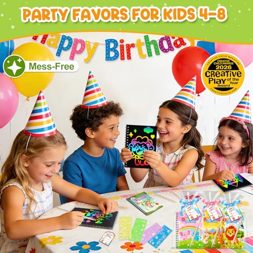 Image of ZMLM 24 Pack Rainbow Art Scratch Notebooks for Kids Birthday Party Favors