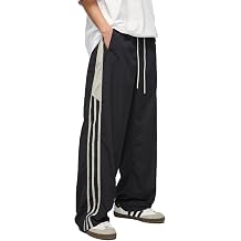Unisex Y2k Parachute Pants Vintage Baggy Track Pants with Elastic Waist Relaxed Fit for Men and Women