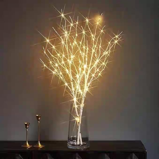SKD 白樺ツリーライト 電池式 50LED 85cm ワイヤー入り 枝ツリー インテリアライト おしゃれ 装飾用 クリスマス ドライフラワー デコレーション A238