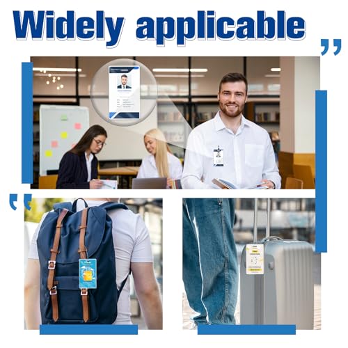 Image of 500 Pieces 5 Mil 2 1 /2 inch x 4 1 /4 inch Luggage Tag Laminating Pouches with Slot Hole Thermal Laminate Pouch Tags Kit Resealable for Work Permits Pass Cards Student ID Cards