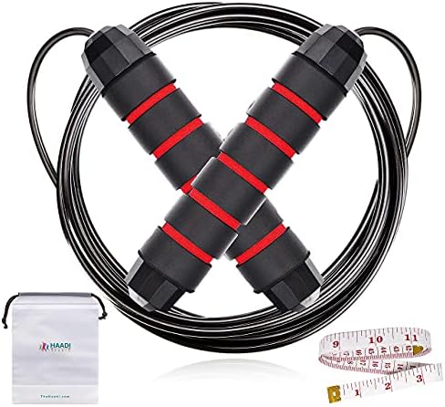 Skipping Rope Adult Fitness for Men Women Speed Jumping Rope Comfortable Handle Workout Equipment Best for Conditioning Exercise Workout Boxing MMA HIIT Interval Training Single & Double Under