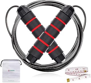 Skipping Rope Adult Fitness for Men Women Speed Jumping Rope Comfortable Handle Workout Equipment Best for Conditioning Exercise Workout Boxing MMA HIIT Interval Training Single & Double Under