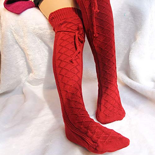Calze Lunghe Al Ginocchio Per Donna - In Lana Acrilica Morbida Per Inverno, Extra Lunghe 85 Cm