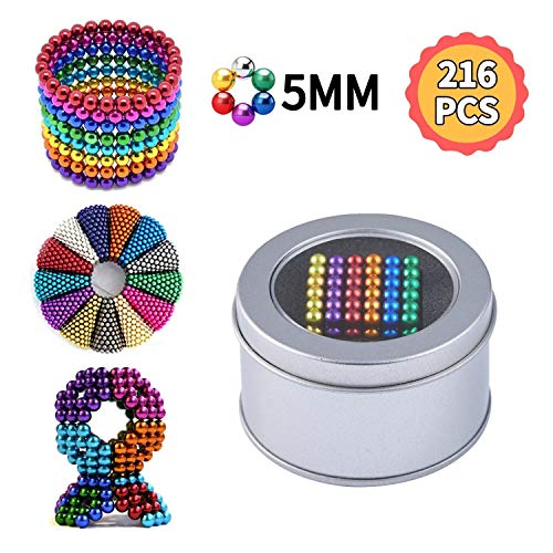 Paochocky 6 Colors Magic Building Ball Toys Sculpture Building Ball Toys Magic Blocks Sculpture Toys for Intelligence Learning, Stress Relief (216pcs, 5MM)