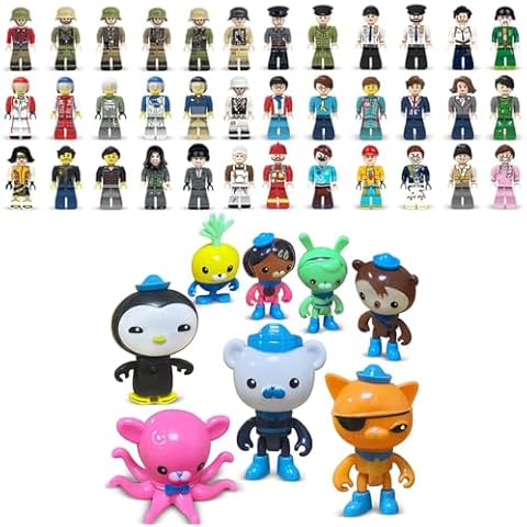 SINTETA Mini Figure Toy 36 PCS Minifigures Building Bricks,Action Figures Toy, 8 Pcs Cake Topper Figures Decorations, Mini Animals Figurines Playset Cover