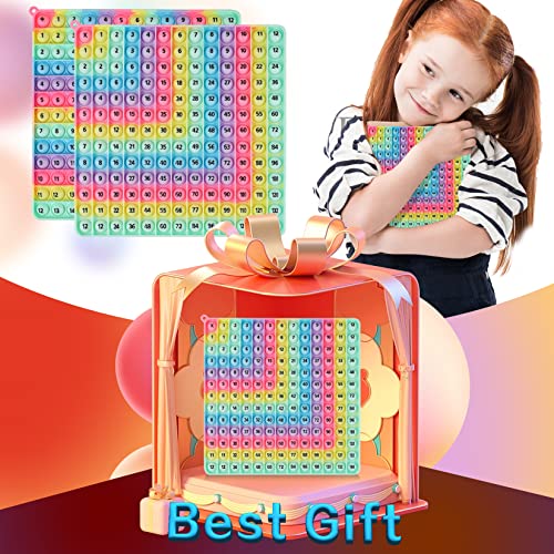 Image of Multiplication & Addition Game Table Division Flash Cards 3rd Grade pop-up Fidget Math Toy, Create Various Math Learning Toy Times Table Number Blocks (Double-Sided Printed)