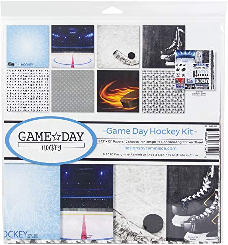 Reminisce Game Day Hockey Scrapbook Collection Kit Paper Crafts, Multi