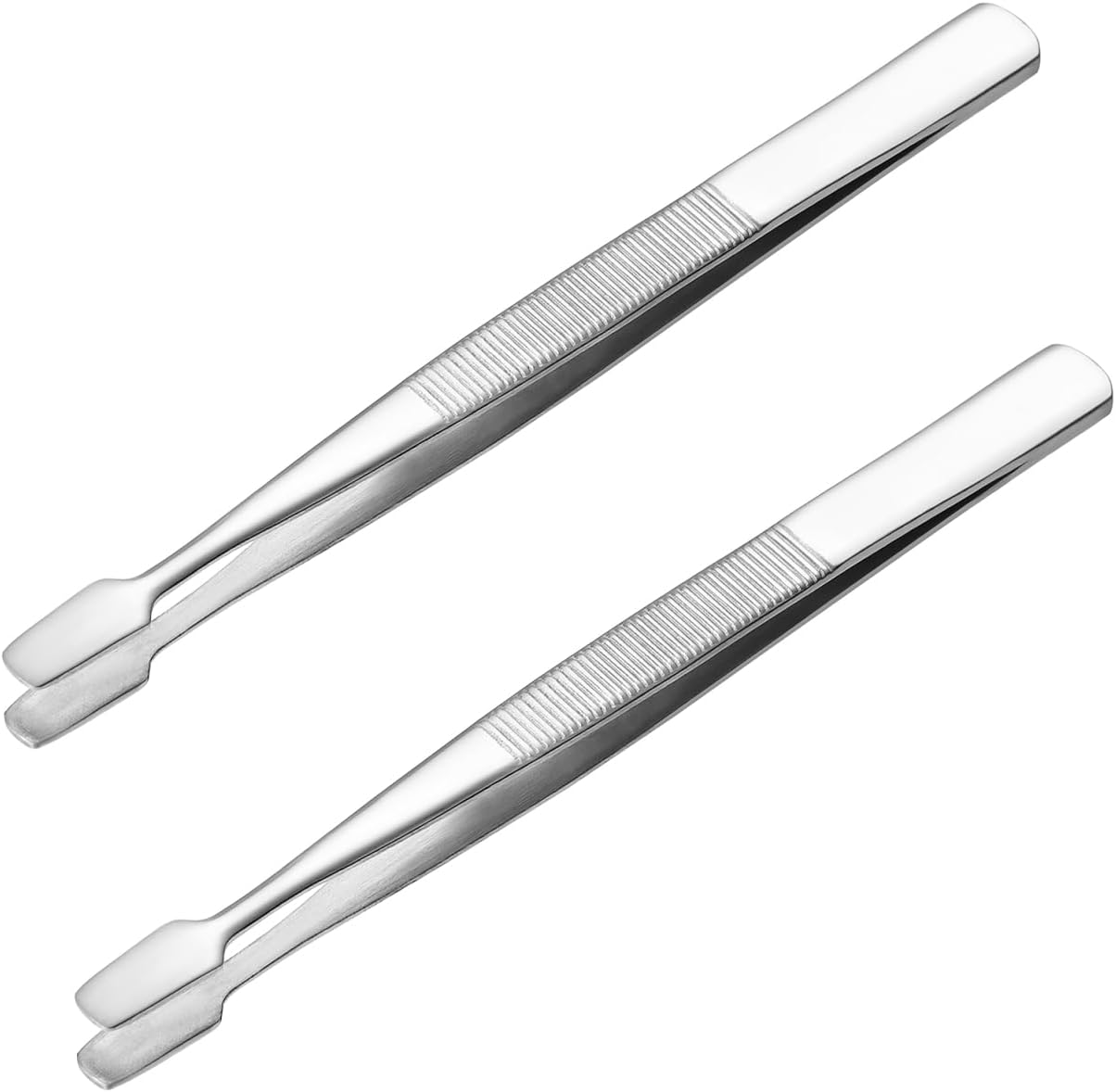 2-Pack Stamp Tweezers Stainless Steel – 4.3” Philately Tools for Collectors – Flat Tip, Non-Slip, Rust-Proof – Ideal for Stamps, Coins and Jewelry