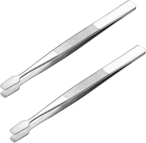 Pinzas de sello de acero inoxidable sellos filatelia herramientas de coleccionista, para coleccionar álbum de sellos, 2 unidades