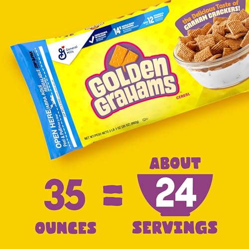 Image of Golden Grahams Breakfast Cereal, Graham Cracker Taste, Made with Whole Grain, Value Bag, 35 oz