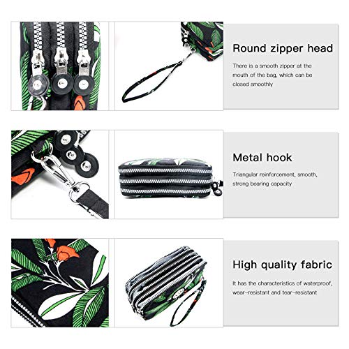 Image of BIAOTIE Large Capacity Wristlet Wallet - Women Printed Nylon Waterproof Handbag Clutch Purse