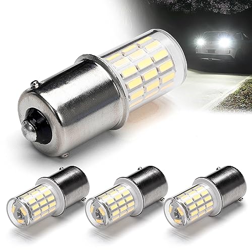 Ziomitus BA15S 1156 1141 1003 7506 1383 Led Bulbs for Backup Reverse Brake Tail Light,Daytime Running Stop,Turn Signal,Parking RV Interior Camper Trailer Boat Trunk Light,8-30V,White,4Pack