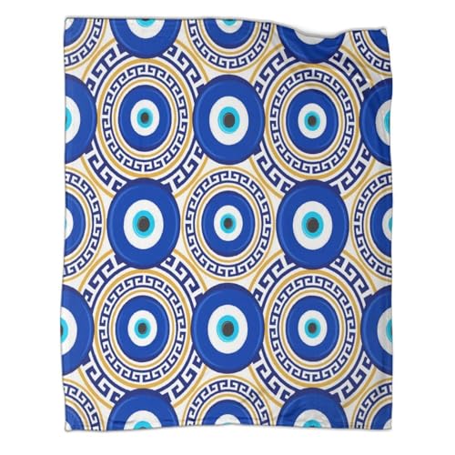 Jeté de canapé bleu grec couverture lit microfibre respirante