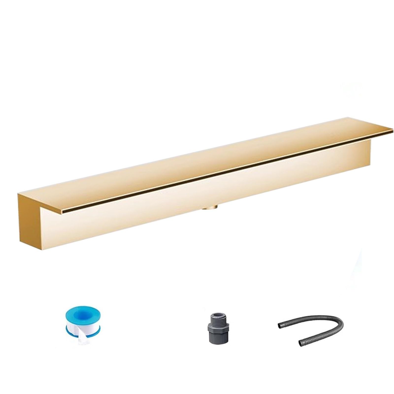 Generico Odpływ wodospadu 20-200 cm, przelew do stawu Aquascape z miękką rurką o długości 1 m, złączem PVC i taśmą uszczelniającą, idealna do zabawy na świeżym powietrzu i fontann garażu