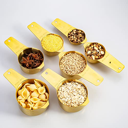 Image of 7-Piece 18 /8 Stainless Steel Measuring Cups Set, Gold