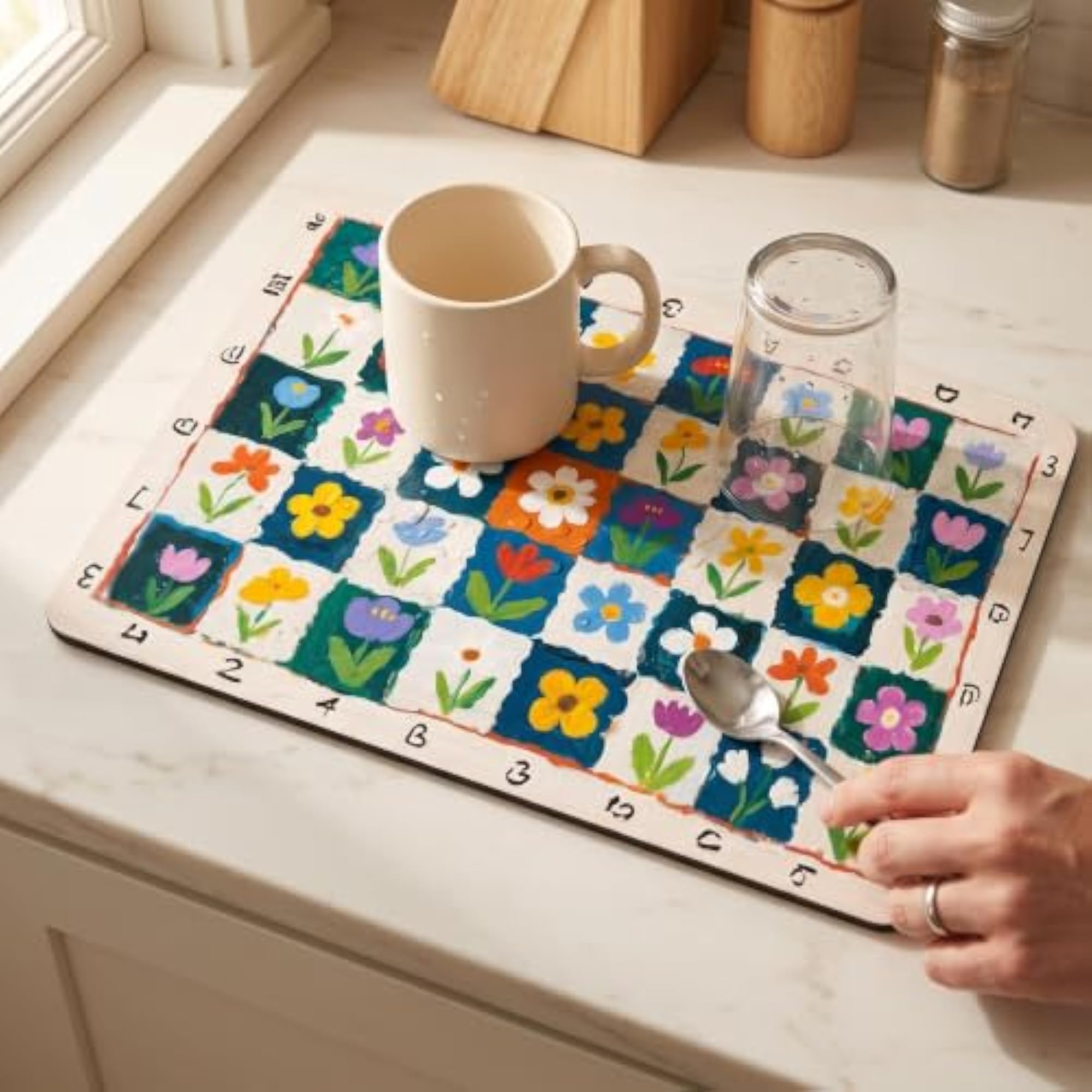 Diatomaceous Earth Kitchen Drying Mat, Super Absorbent