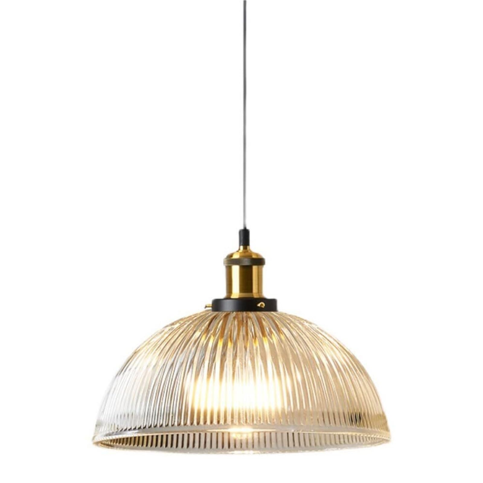 HYJAUSXB Vintage Glass Dome Pendant ht, Industrial Single Chandelier, Retro E27 Edison Hanging Lamp for Kitchen Island, Loft, Bar, and Barn