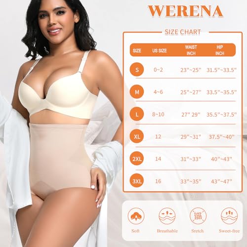 Image of Werena Tummy Control Shapewear for Women High Waisted Body Shaper Panties Seamless Shaping Underwear Panty Girdle