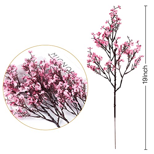 Sggvecsy 15 Pcs Babys Breath Artificial Flowers Gypsophila Bouquets Bulk Real Touch Fake Silk Flowers for Home Wedding DIY Floral Arrangement Kitchen Table Centerpiece Festival Decoration (Pink) - Thumbnail 7