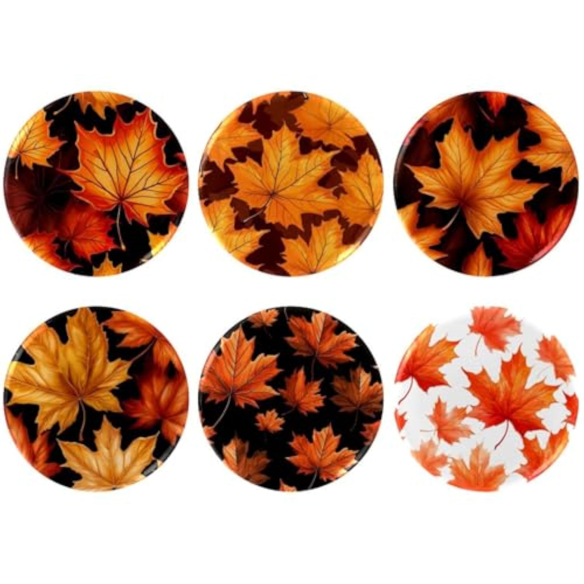 Children's Maple Leaves Trendy Button Pins 6-Pack