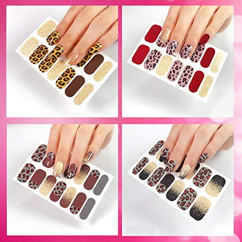 227 Piece Full Wraps Nail Polish Stickers,Leopard Print Snake Print Self-Adhesive Nail Art Decals Strips Manicure Kits Nail Art Diy Decals For Women Girls Decoration Manicure Design-16 Sheets. #TOP2