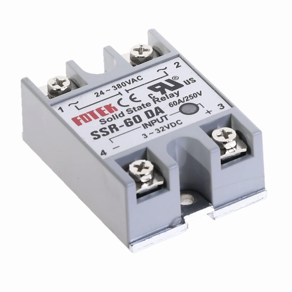 Parti elettroniche 2 pz SSR-60DA 60A Modulo Relè A Stato Solido 3-32 V DC Ingresso 24-380 V CA