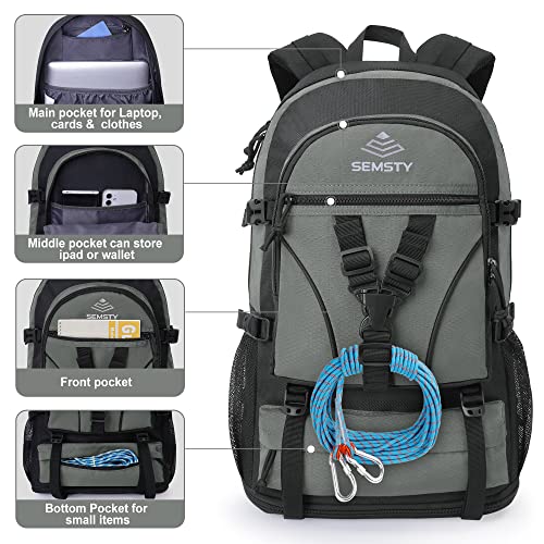 Semsty Hiking Backpack, 35L+5L Expandable Travel Backpack Flight Approved, Camping, Travel Backpack For Men And Women #TOP2