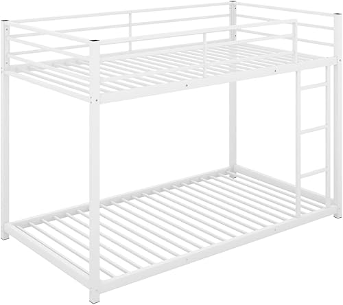 Miniatura 4 de Yone jx je Litera de metal, literas de metal individual sobre individual para niños, literas de perfil bajo con escalera para niñas y niños, no