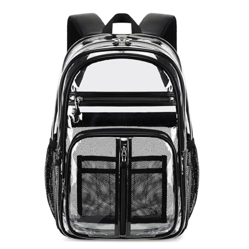 Cusangel Clear TPU XL Backpack,18' See Through Heavy Duty Bookbag,18 x8 x13inch X-Large Capacity...