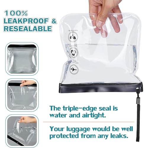 4Pcs Reusable TSA Approved Security Clear Toiletry Bag-Quart Size Travel Bag Tsa Approved for EU UK & US Carry-on Regulations Security Travel Bags for Liquids, Leakproof Travel Accessories3