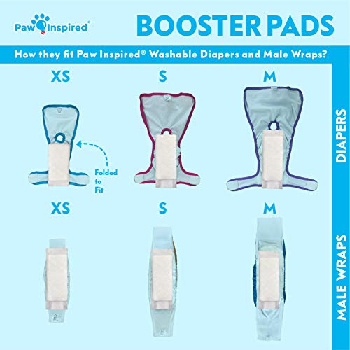 Paw Inspired Dog Diaper Pads | Booster Pad Inserts fit Most Female and Male Washable and Disposable Dog Diapers and Belly Bands | Adds Absorbency, Stops Leaks (180 Count) - Thumbnail 5