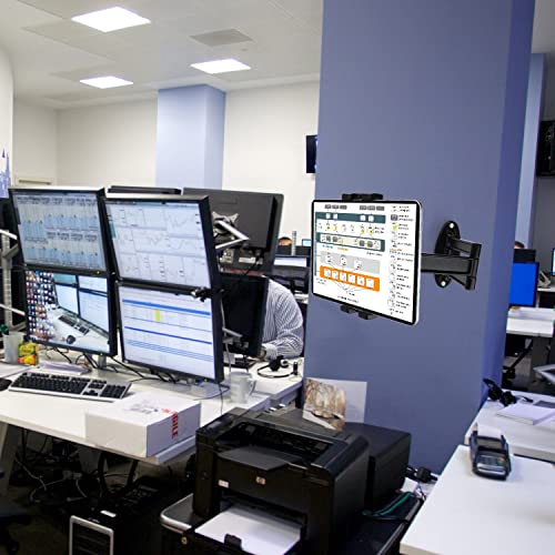 Mippko Foldable Tablet Wall Mount Holder For 7~12.9 Inch Tablets Ipad / Samsung Tab / Nexus / Lg G Pads / E-Reader /Switch, Adjustable Extension Articulating Arm Swivels Mount (Black) #TOP3