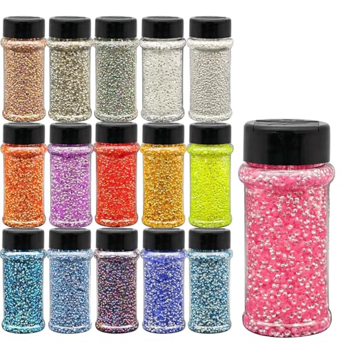 3D Pearl Glitter Bubble Beads 16Colors Iridescent Beads Glitter for