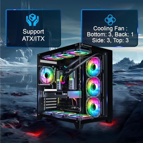 Image of Consistent Defender Gaming Cabinet 2013 | Support: Micro ATX /Mini-ITX | Front Port : USB2.0 * 2+USB3.0 * 1+HD Audio| Both Side Tempered Glass