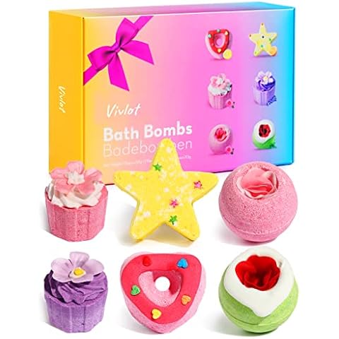 Badebomben Geschenkset, Vivlot 6Pcs Badekugeln in hochwertiger Geschenkbox Cover